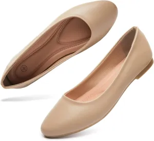 Hash Bubbie Women's Flats Shoes Ballet Flats Dress Shoes Comfortable PU Leather Slip on Shoes for Women