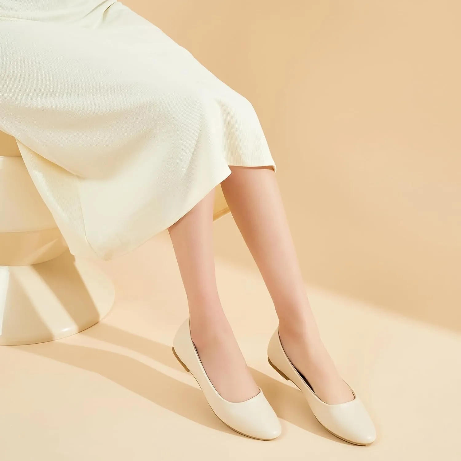 Hash Bubbie Women's Flats Shoes Ballet Flats Dress Shoes Comfortable PU Leather Slip on Shoes for Women