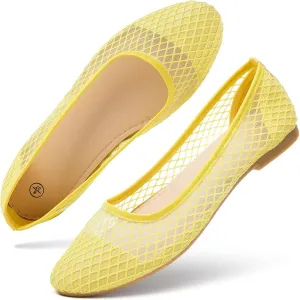 hash bubbie Women's Flats Shoes Ballet Flats Womens Knit Mesh Washable Dress Shoes Comfortable Slip on Loafers for Women Breathable Business Casual Shoes