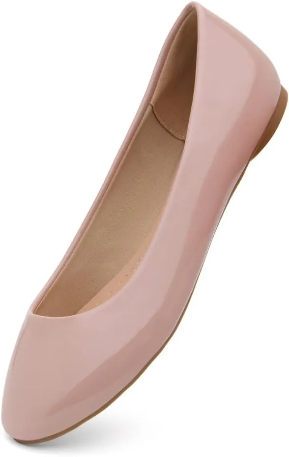 Herstyle Ever Memory Women's Ballet Flats Dressy Flat Shoes Almond Toe Ballerina Comfortable Slip-On Casual Flats for Daily Wear Work Office and Party