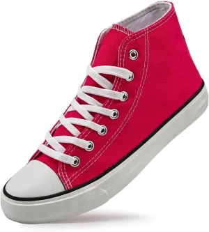 High Top Canvas Sneakers for Women Men Classic Lace Up Canvas Shoes Unisex Casual Tennis Comfortable Fashion Walking Shoes