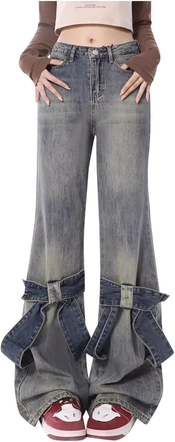 High Waisted Jeans for Women Wide Leg Loose Baggy Boyfriend Denim Pants 90S Vintage Streetwear Y2k Grunge Jean Pants