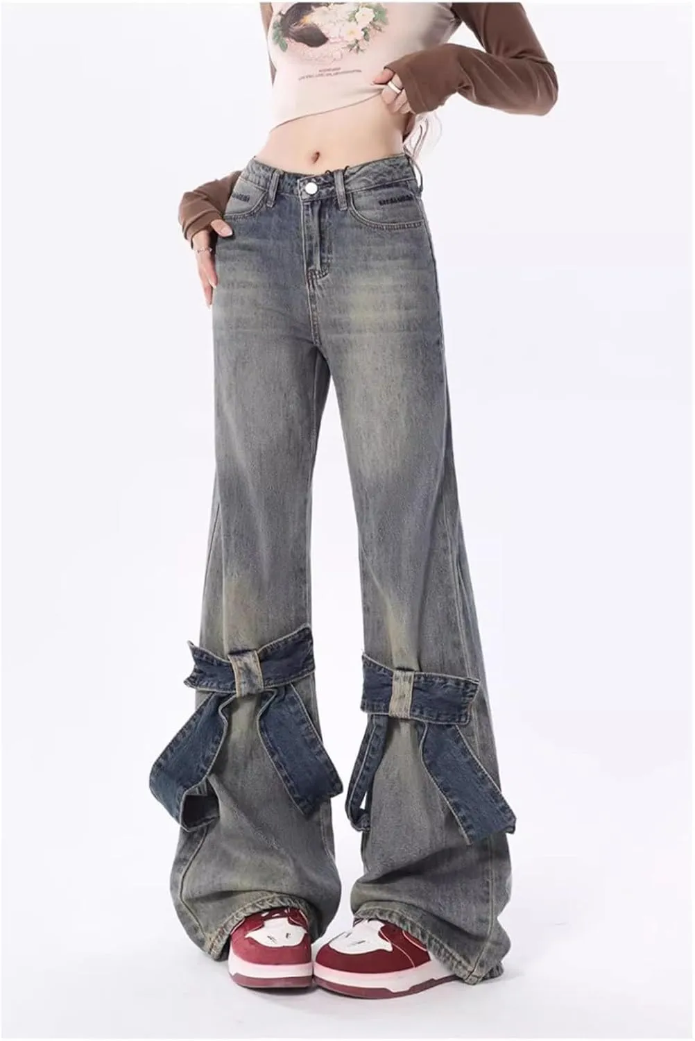 High Waisted Jeans for Women Wide Leg Loose Baggy Boyfriend Denim Pants 90S Vintage Streetwear Y2k Grunge Jean Pants