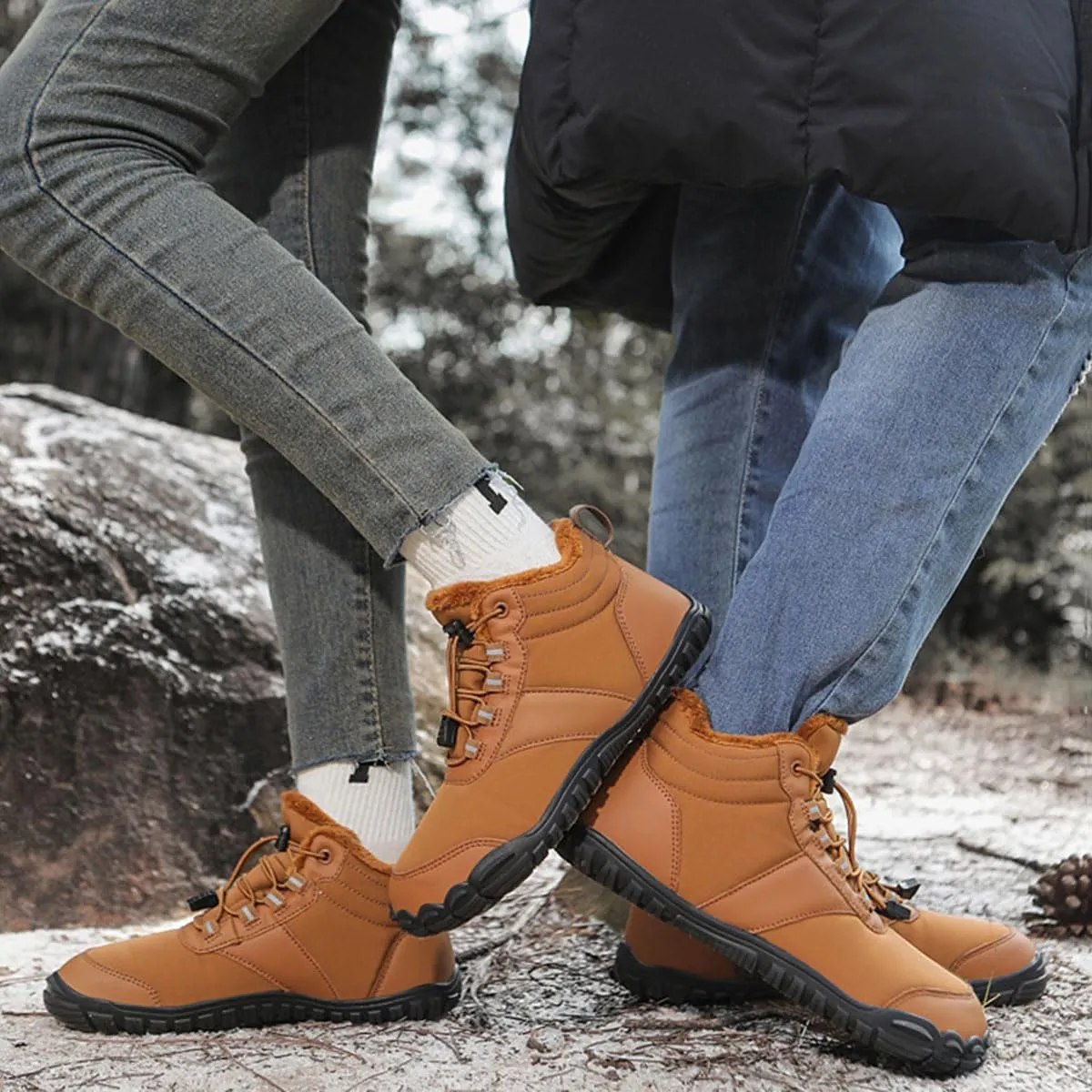 Hike Winter Footwear Barefoot Womens, Warm Waterproof Hiking Winter Barefoot Shoes Men, Anti-slip Barefoot Boots Winter