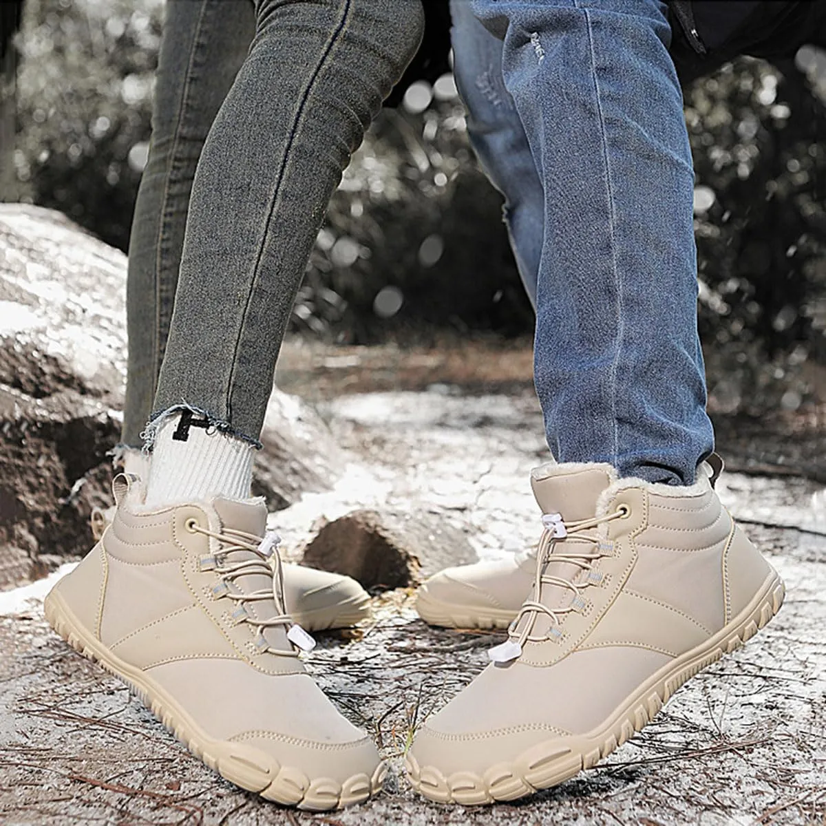 Hike Winter Footwear Barefoot Womens, Warm Waterproof Hiking Winter Barefoot Shoes Men, Anti-slip Barefoot Boots Winter