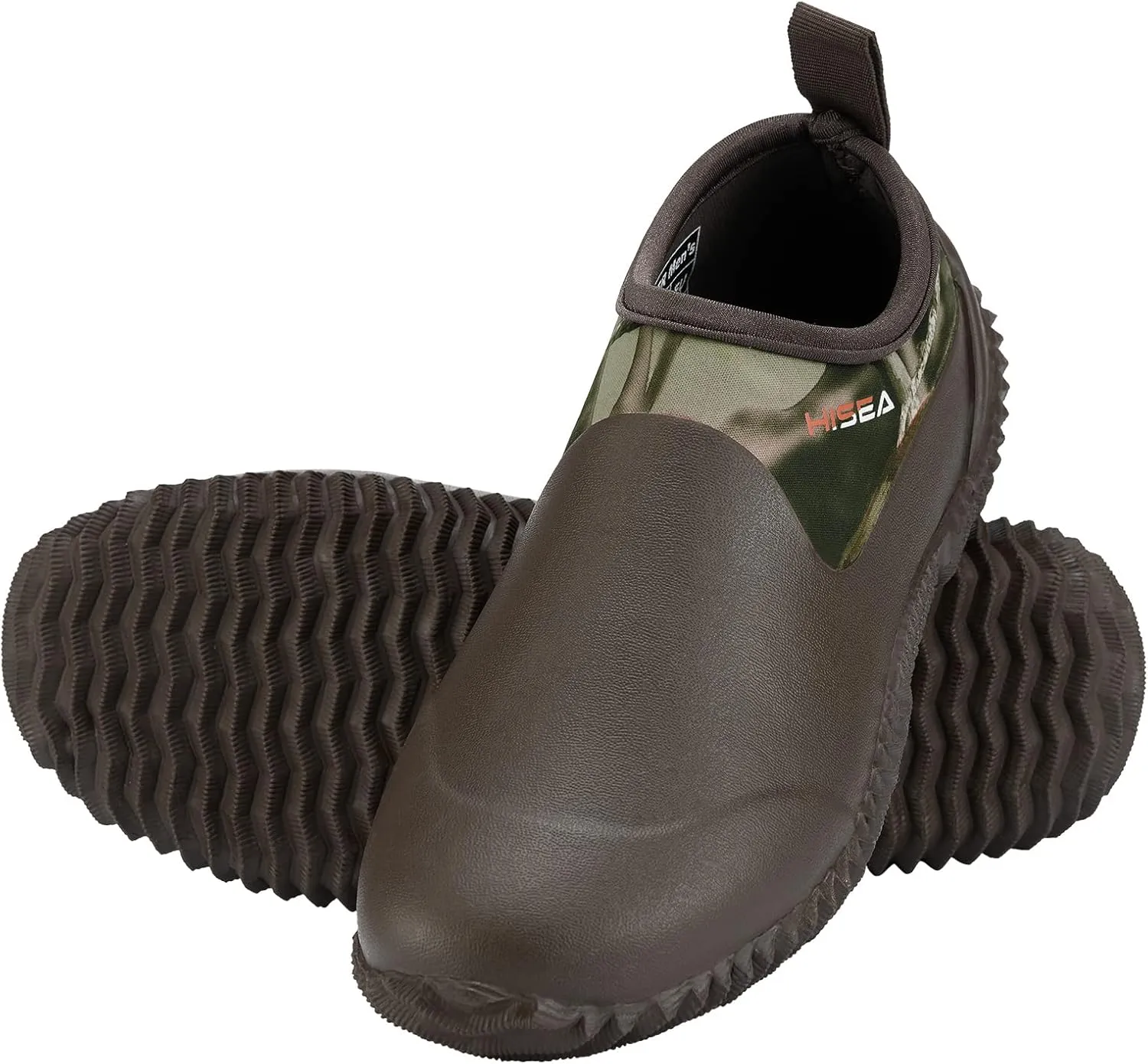 HISEA Unisex Waterproof Garden Shoes, Men's Rubber Rain Boots Women's Ankle Rain Shoes Neoprene Camp Booties Outdoor Slip-On Rain Footwear for Gardening, Farming, Camping, Car Wash, Lawn Care and Yard Work