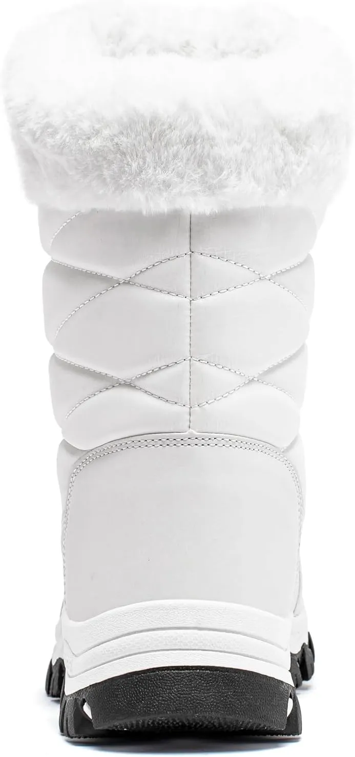HOBIBEAR Women's Waterproof Winter Snow Boots Lightweight Warm Faux Fur Lined Mid-Calf Booties