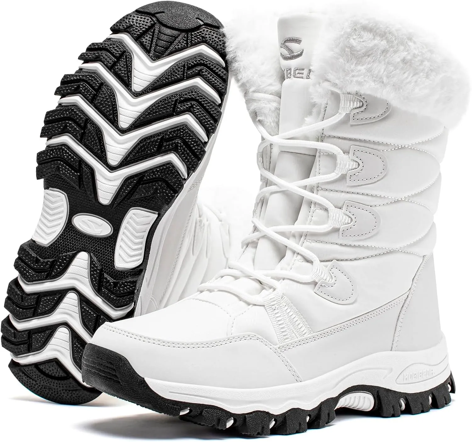 HOBIBEAR Women's Waterproof Winter Snow Boots Lightweight Warm Faux Fur Lined Mid-Calf Booties