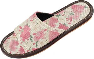 Hot Pink White Florals Mens Fashion Slippers Ultralight Beach Sandals for Outdoor Home Outdoor