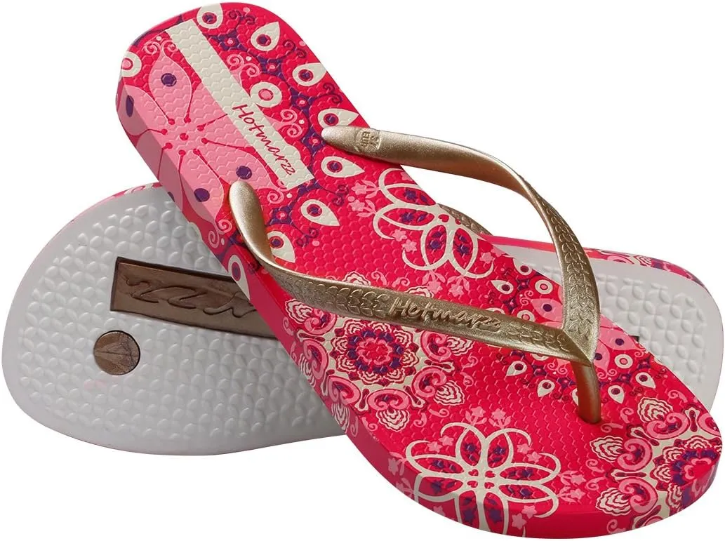 Hotmarzz Women's Flip Flops Bohemia Floral Print Sandals Beach Slippers