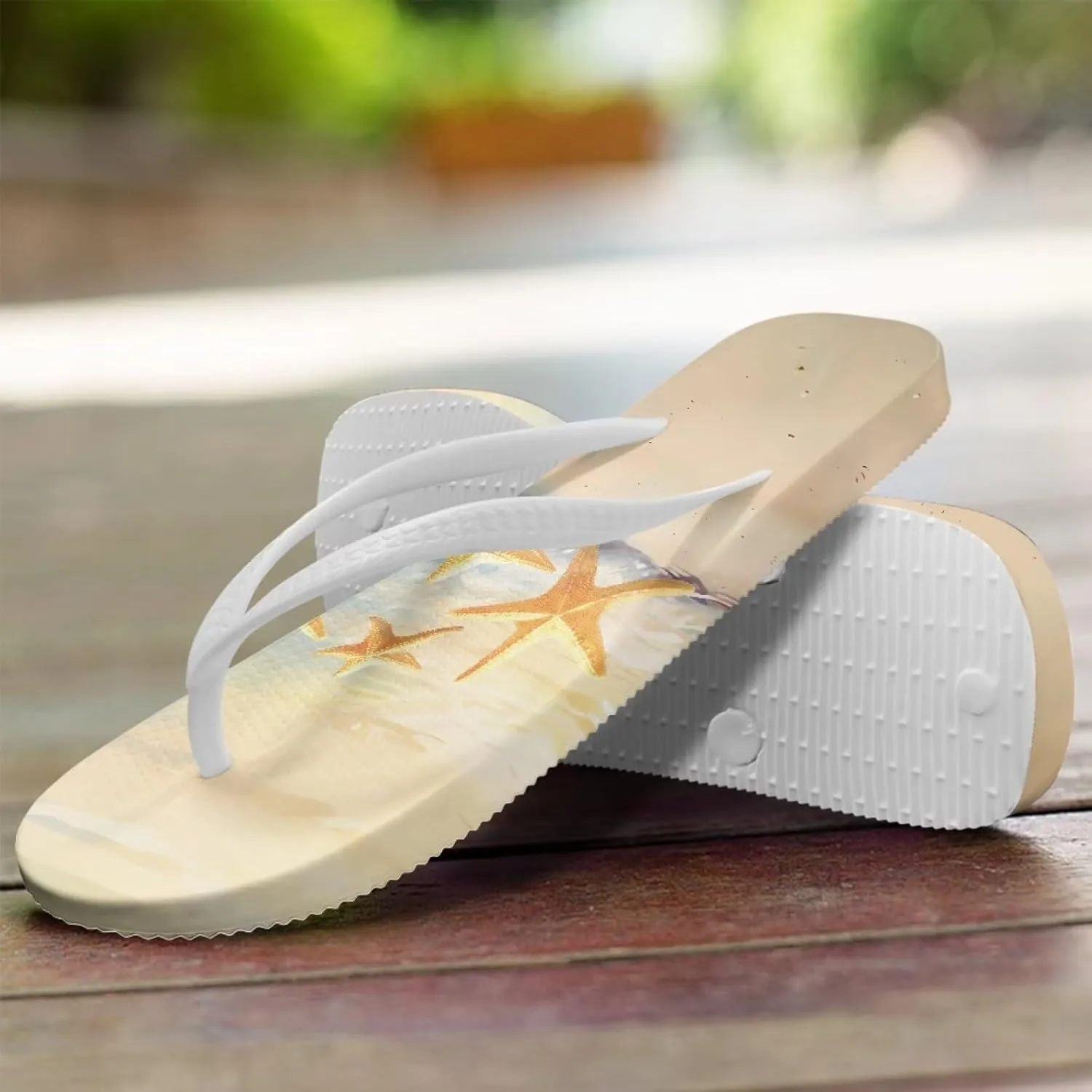 Howilath Hawaiian Style Print Flip Flops for Women Non-Slip Beach Slippers Casual Flats Thong Sandals for Indoor Outdoor