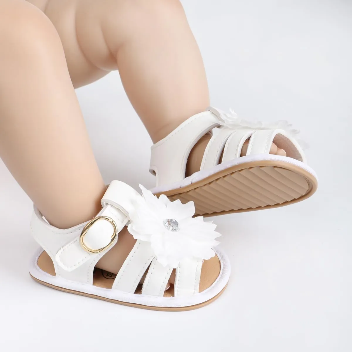 HsdsBebe Baby Girls Sandals Bohemia Flower Bow Soft Sole Toddler First Walkers Beach Summer Shoes