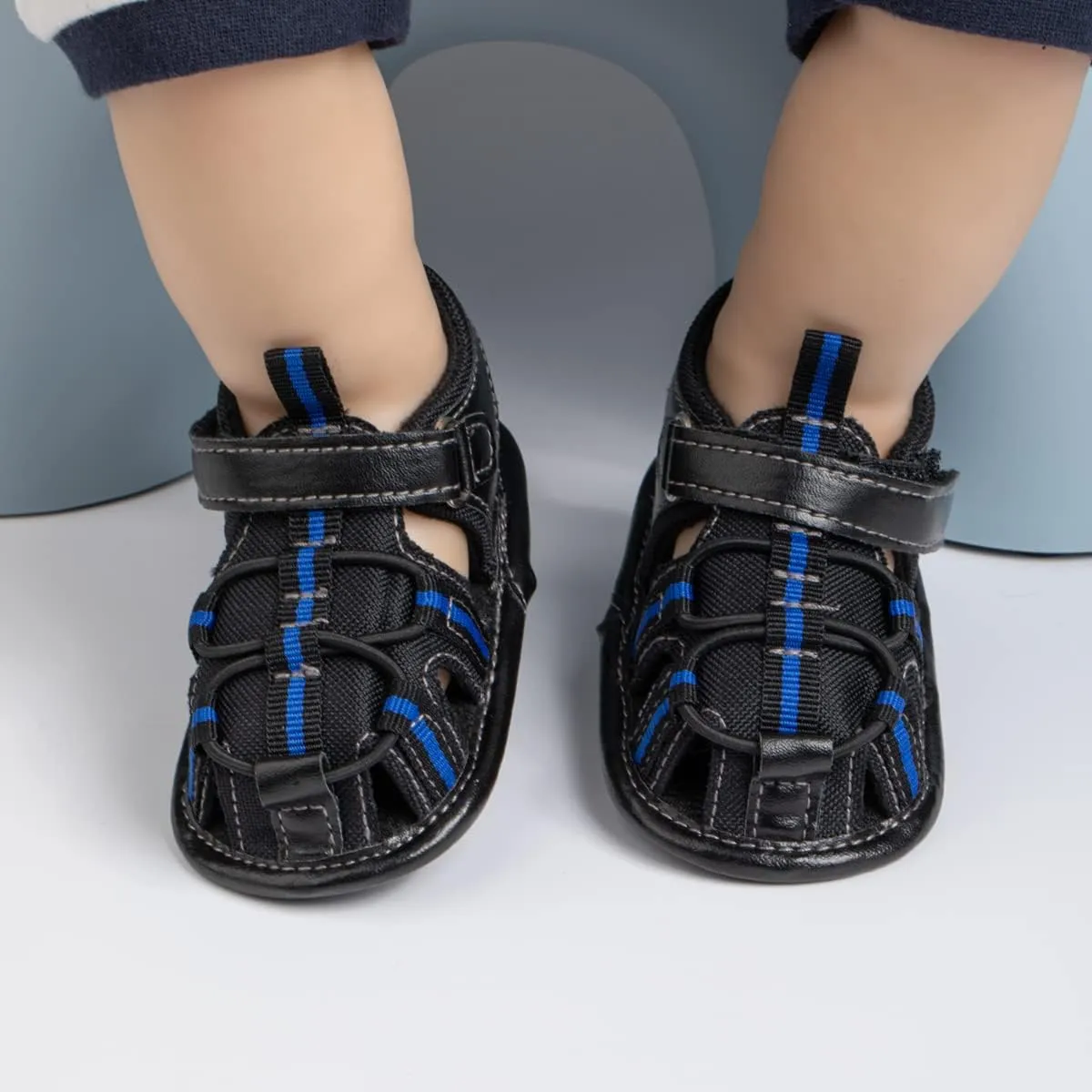 HsdsBebe Infant Baby Boys Girls Summer Beach Sandals Breathable Athletic Anti-slip Soft Sole Newborn First Walker Crib Shoes