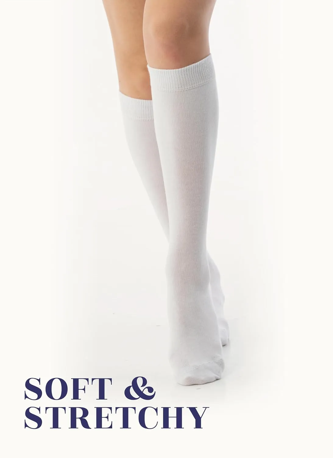 Hugh Ugoli Women's Bamboo Knee High Socks | Comfort Seam Long Dress Socks, Soft & Lightweight | Shoe Size 5-8/8-11, 4 Pairs