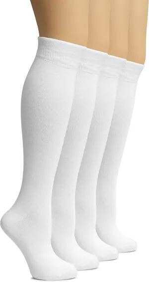 Hugh Ugoli Women's Bamboo Knee High Socks | Comfort Seam Long Dress Socks, Soft & Lightweight | Shoe Size 5-8/8-11, 4 Pairs