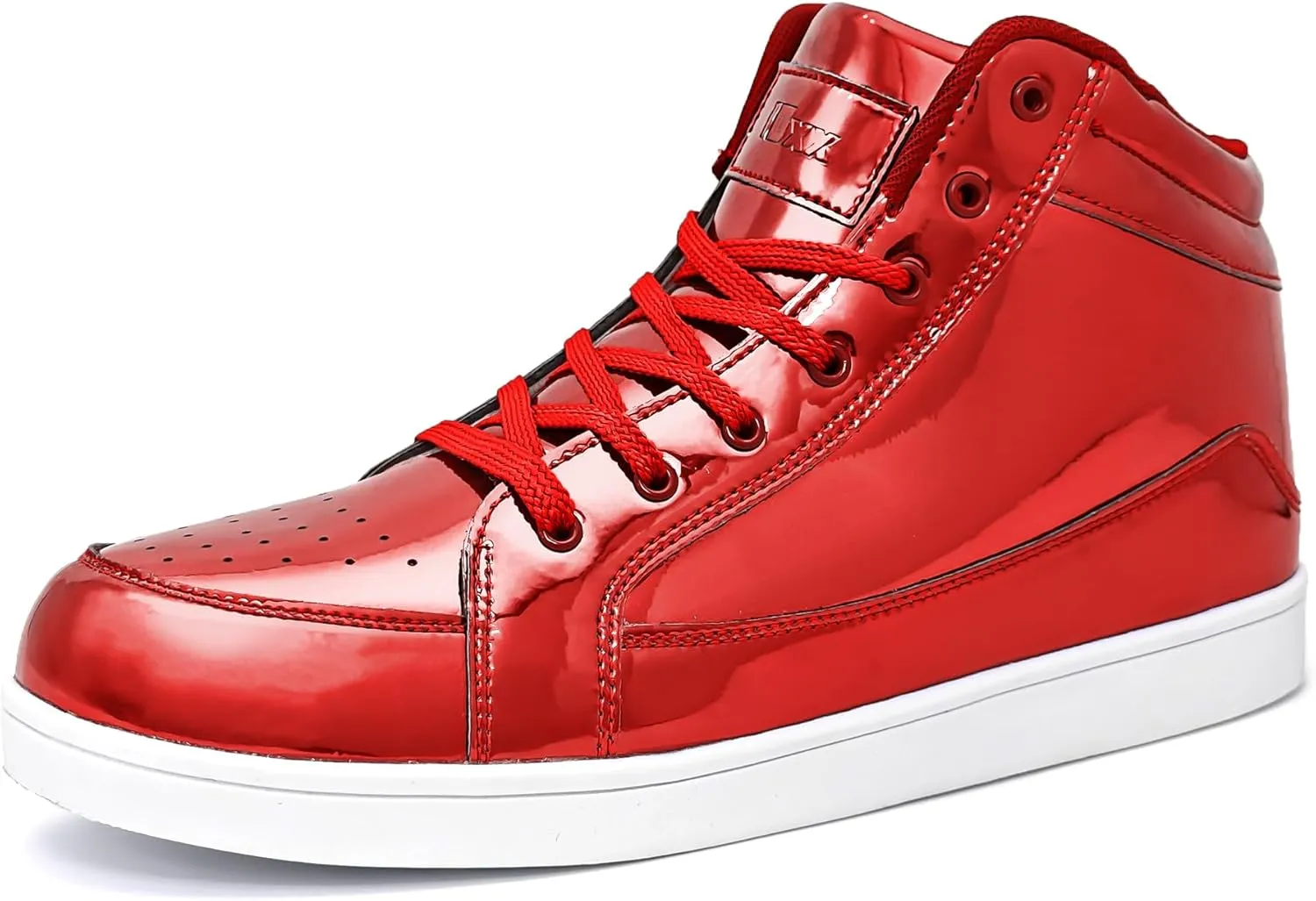 IGxx Men's Sneakers Punk Ankle Boots for Men Metal Rivet High Top Lace-up Running Basketball Shoes for Shiny Metal Decoration Shoes Motorcycle Boots