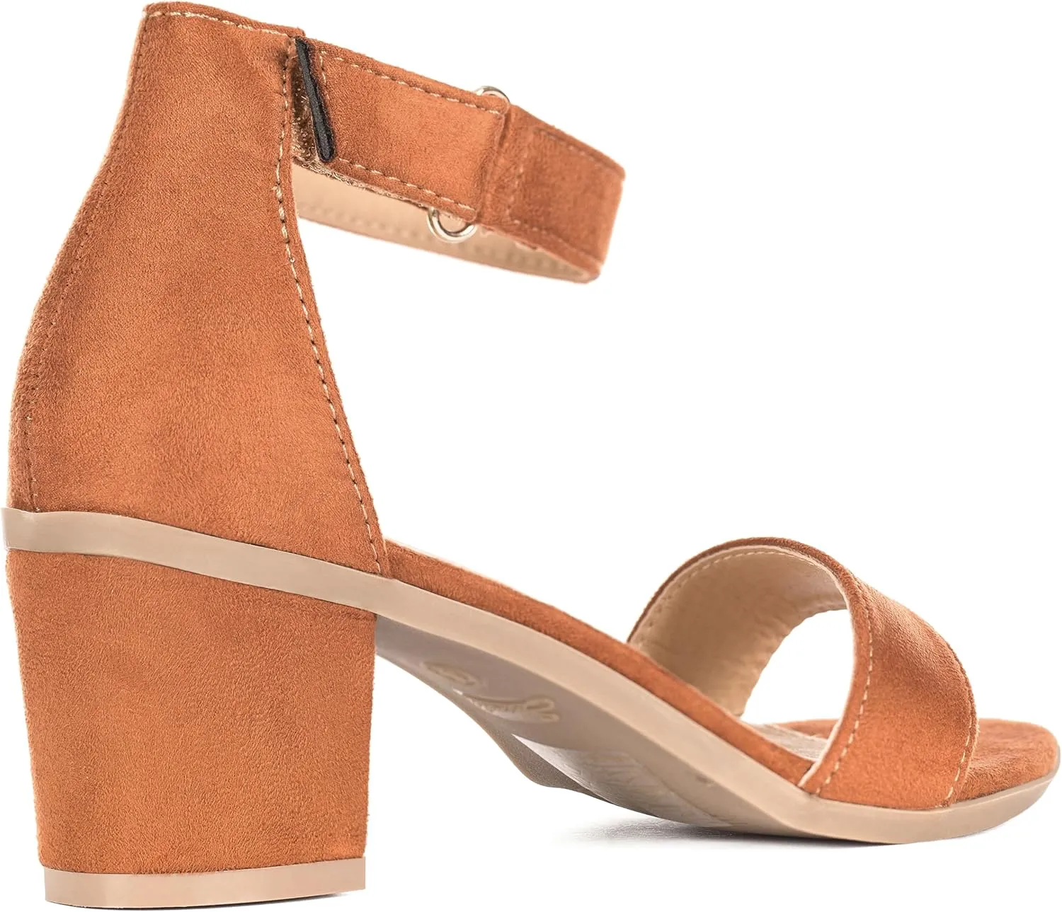 ILLUDE Women's Ankle Strap Kitten Heel Sandal – Comfortable Cute Low Block Heeled Sandals – Sophia