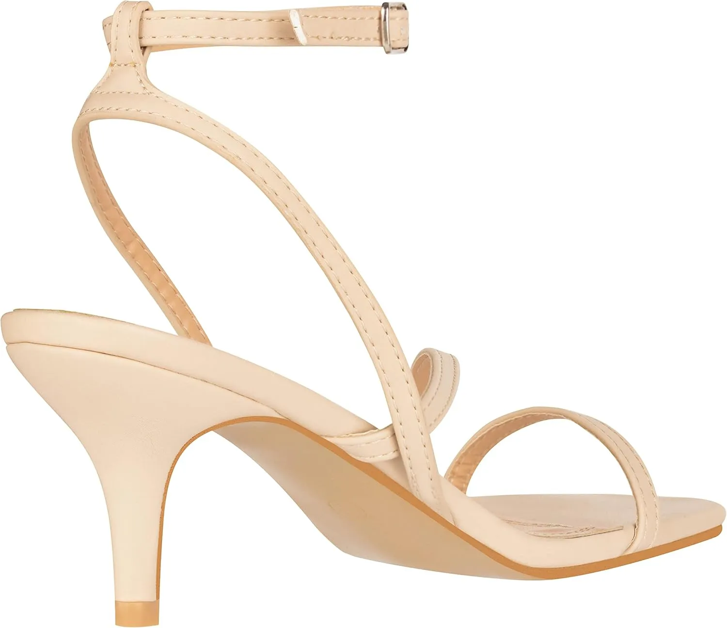 ILLUDE Women’s Ankle Strap Sandal Heels Low Kitten Heel Square Toe Strappy Heeled Sandals – Hera