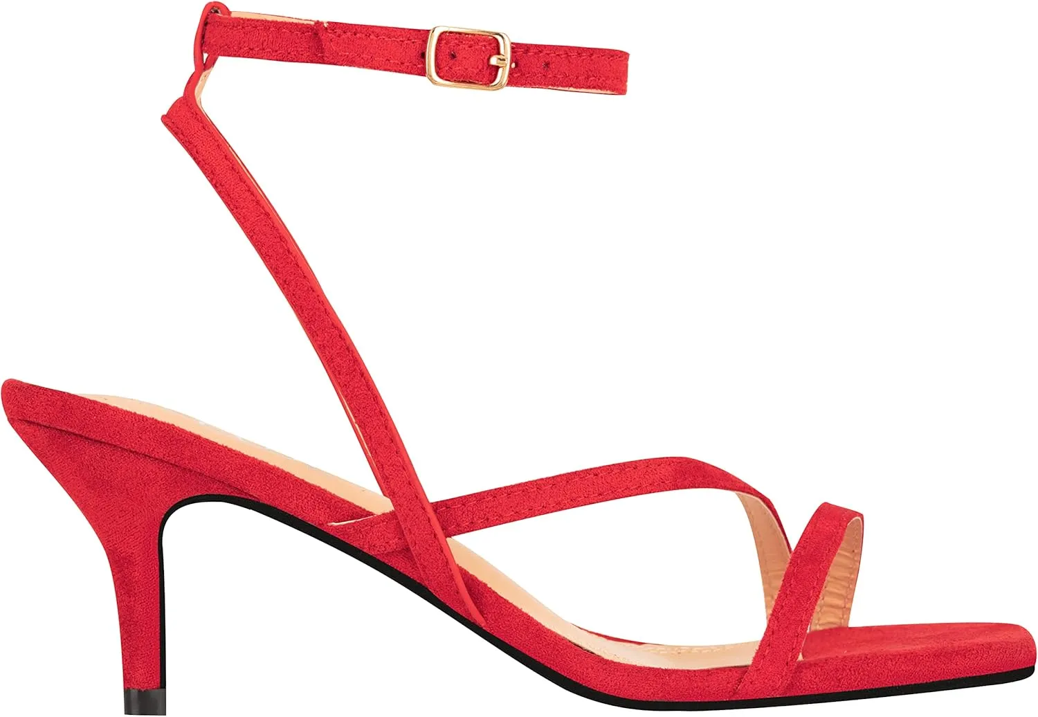 ILLUDE Women’s Ankle Strap Sandal Heels Low Kitten Heel Square Toe Strappy Heeled Sandals – Hera