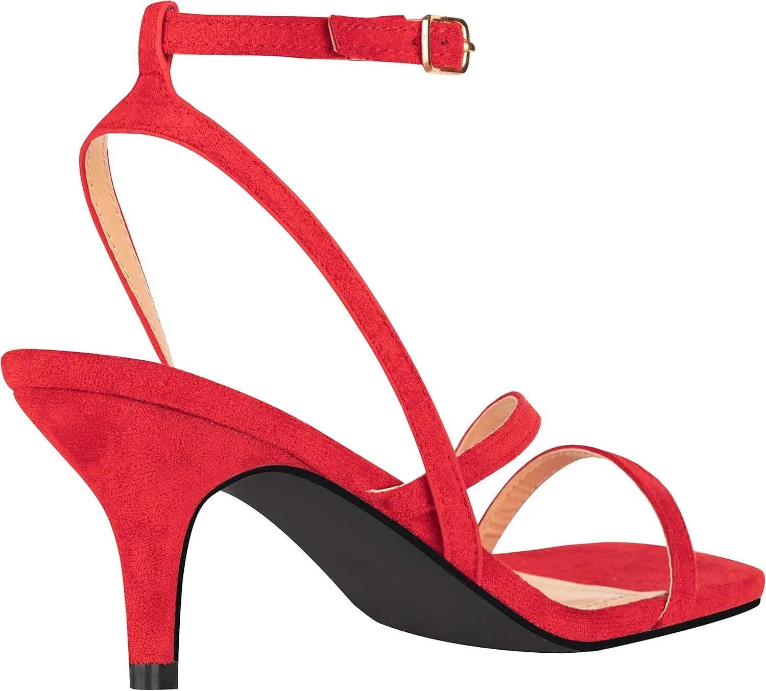 ILLUDE Women’s Ankle Strap Sandal Heels Low Kitten Heel Square Toe Strappy Heeled Sandals – Hera