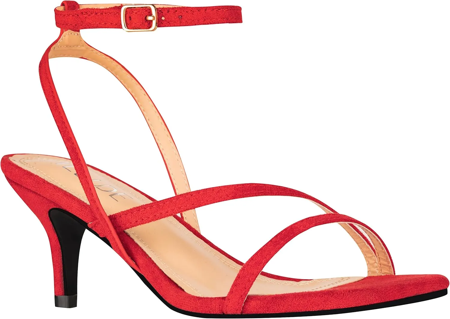 ILLUDE Women’s Ankle Strap Sandal Heels Low Kitten Heel Square Toe Strappy Heeled Sandals – Hera