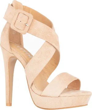 ILLUDE Women's High Heels Open Toe Ankle Strap Stilettos Platform Sexy Party Heeled Sandals – Cake