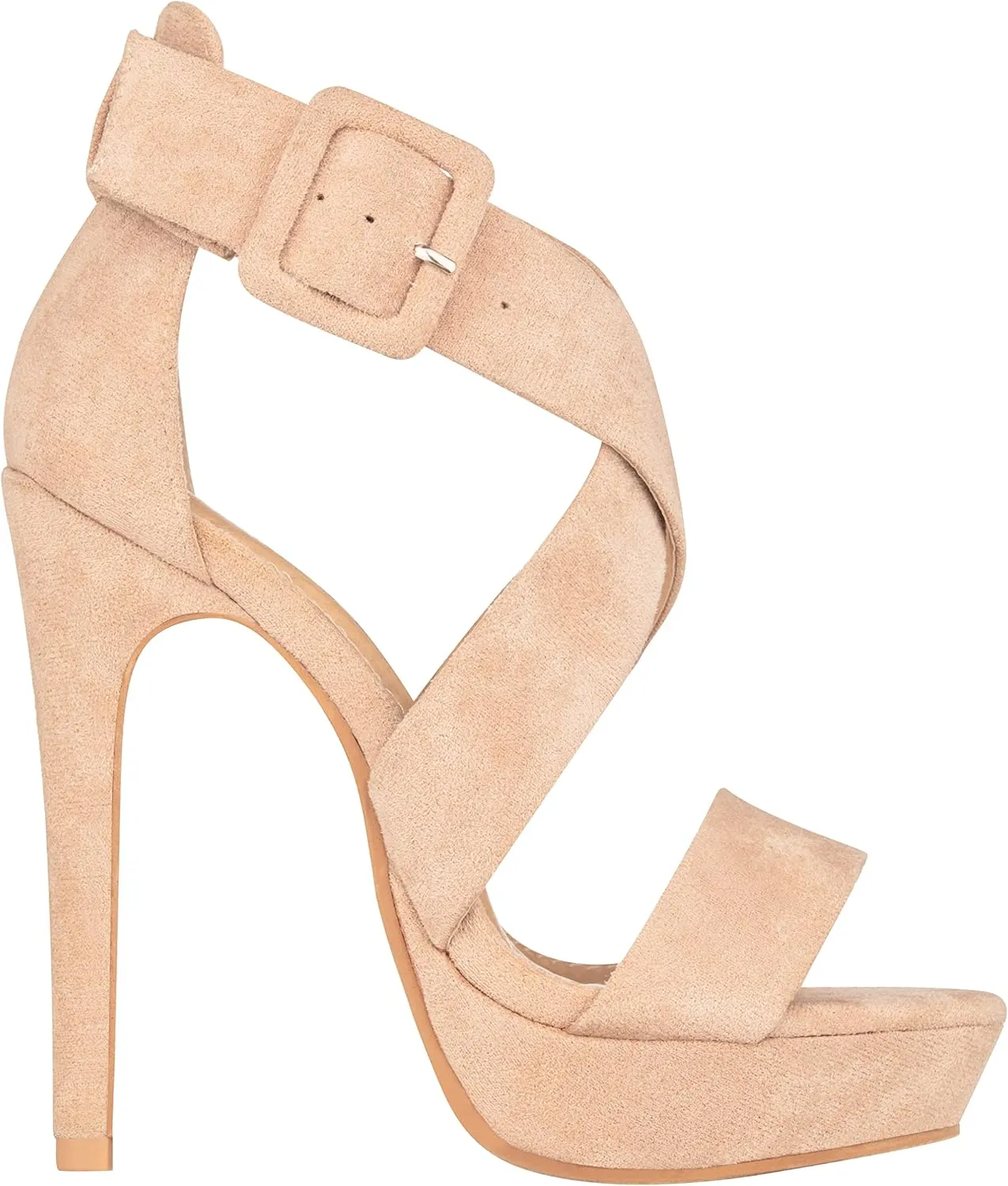 ILLUDE Women's High Heels Open Toe Ankle Strap Stilettos Platform Sexy Party Heeled Sandals – Cake