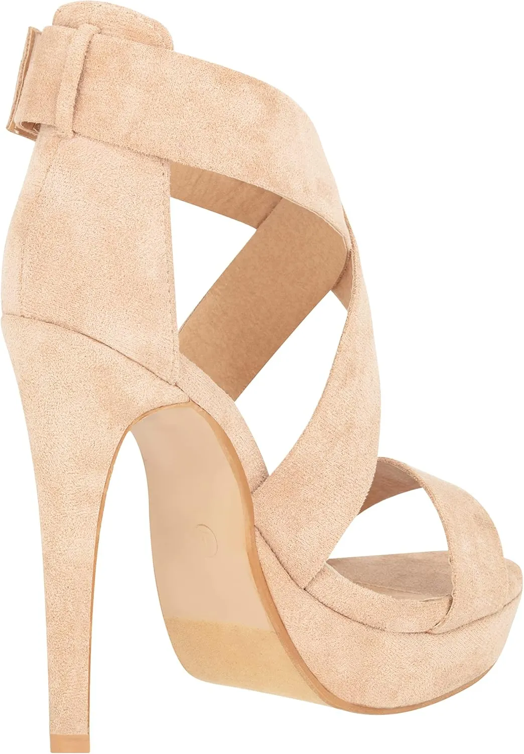 ILLUDE Women's High Heels Open Toe Ankle Strap Stilettos Platform Sexy Party Heeled Sandals – Cake
