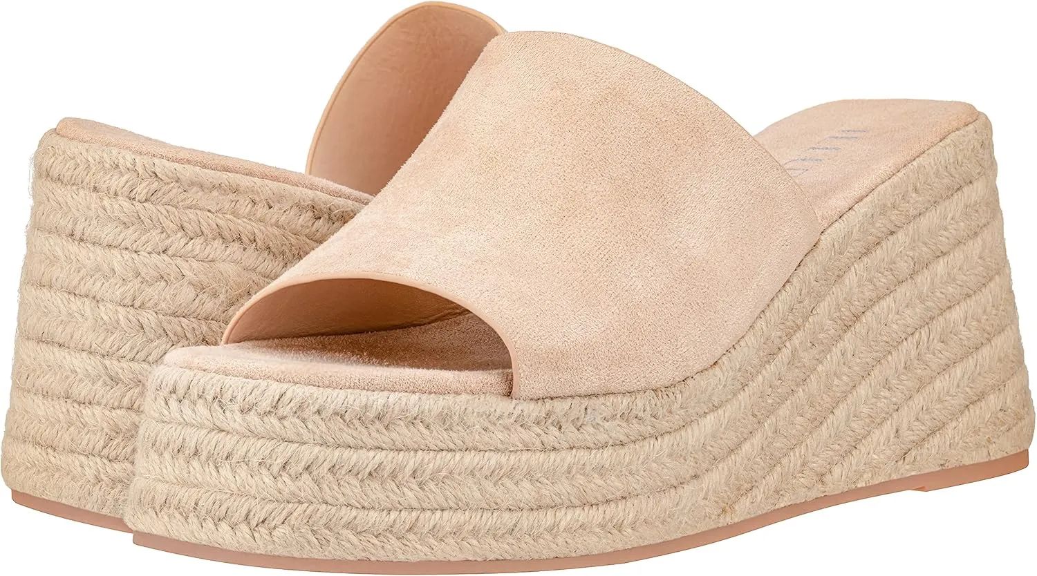 ILLUDE Women's Wedge Sandal Espadrille Platform Slip On Open Toe Wedge Heel Sandals