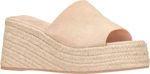 ILLUDE Women's Wedge Sandal Espadrille Platform Slip On Open Toe Wedge Heel Sandals