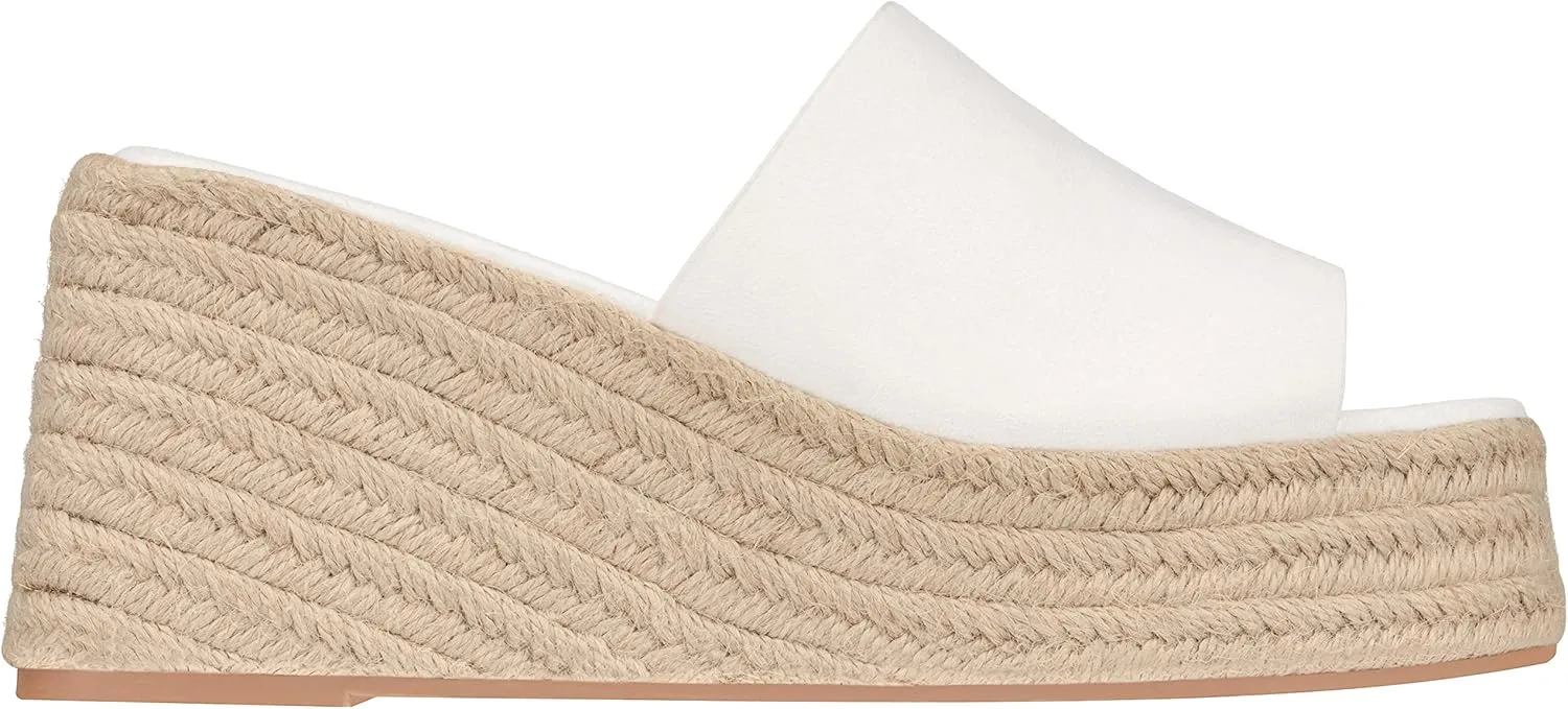 ILLUDE Women's Wedge Sandal Espadrille Platform Slip On Open Toe Wedge Heel Sandals