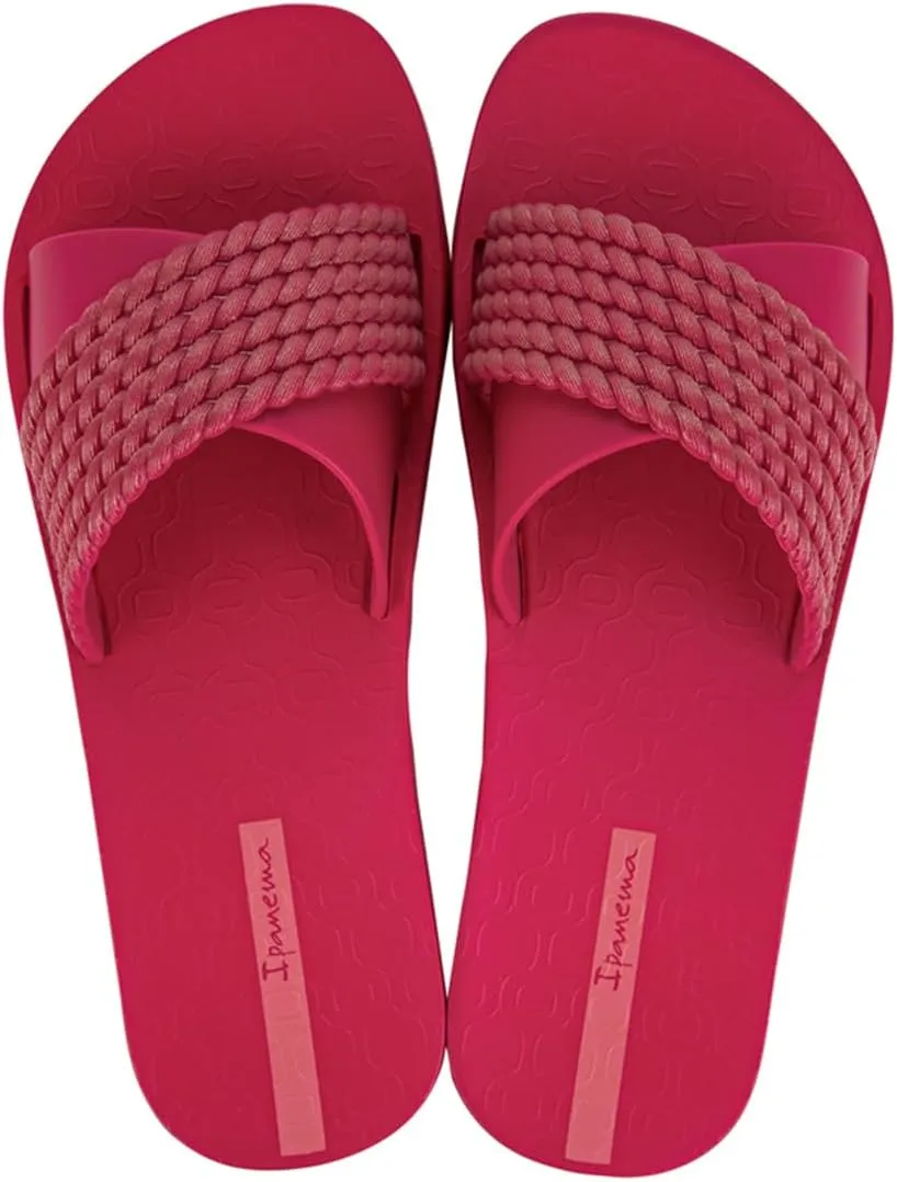 Ipanema Women's Street II Slides - Comfortable and Trendy Slip-On Sandals, Flip Flops for Women with Wide, Minimalist, Crisscross Upper