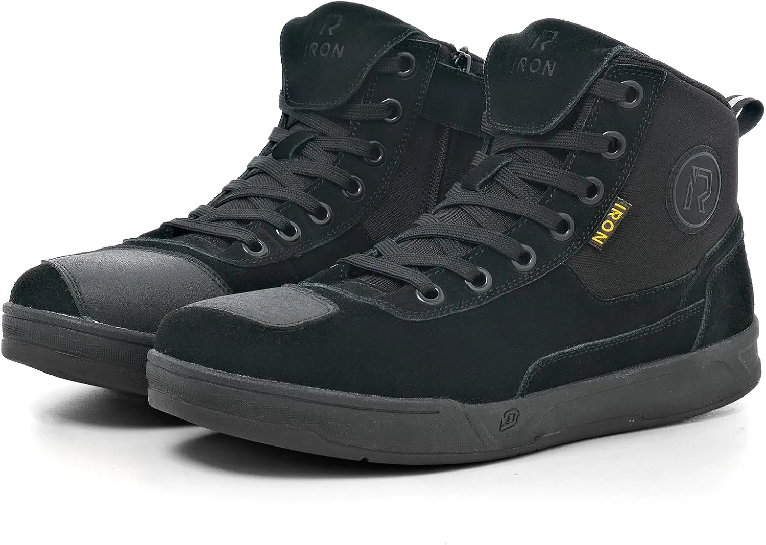 IRON JIA'S Motorcycle Shoes for Men, Anti-Slip Breathable Casual Motorcycle Riding Boots with Ankle Support, Shift Pad Black 11