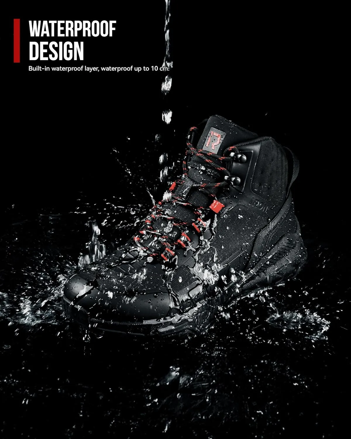 IRON JIA'S Motorcycle Shoes for Men, Waterproof Anti-Slip Breathable Street Casual Motorcycle Riding Boots with Lace Garage, Ankle Support, Shift Pads 7.5