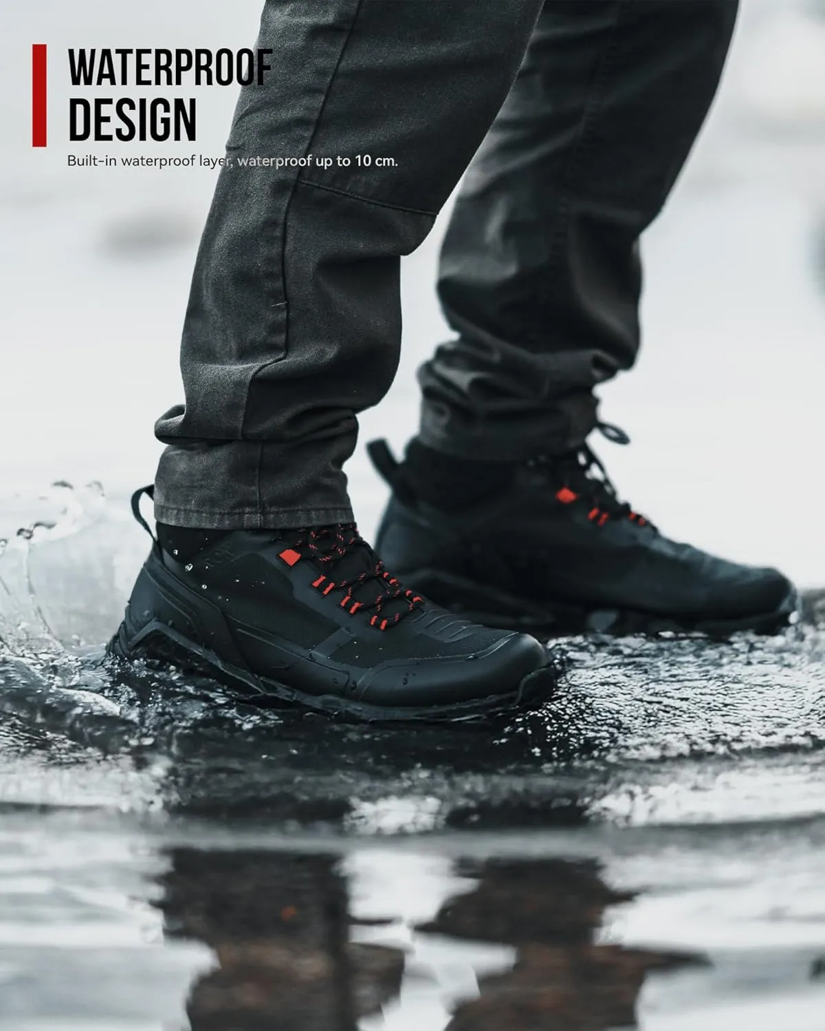 IRON JIA'S Motorcycle Shoes for Men, Waterproof Anti-Slip Breathable Street Casual Motorcycle Riding Boots with Lace Garage, Ankle Support, Shift Pads 7.5