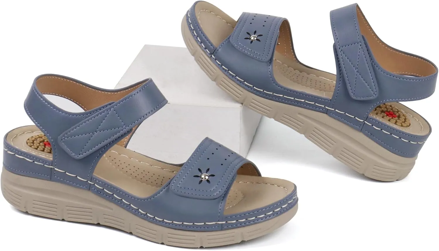 JABASIC Women Comfortable Sandals Orthotic Walking Sandals Orthopedic Arch Support Sandals