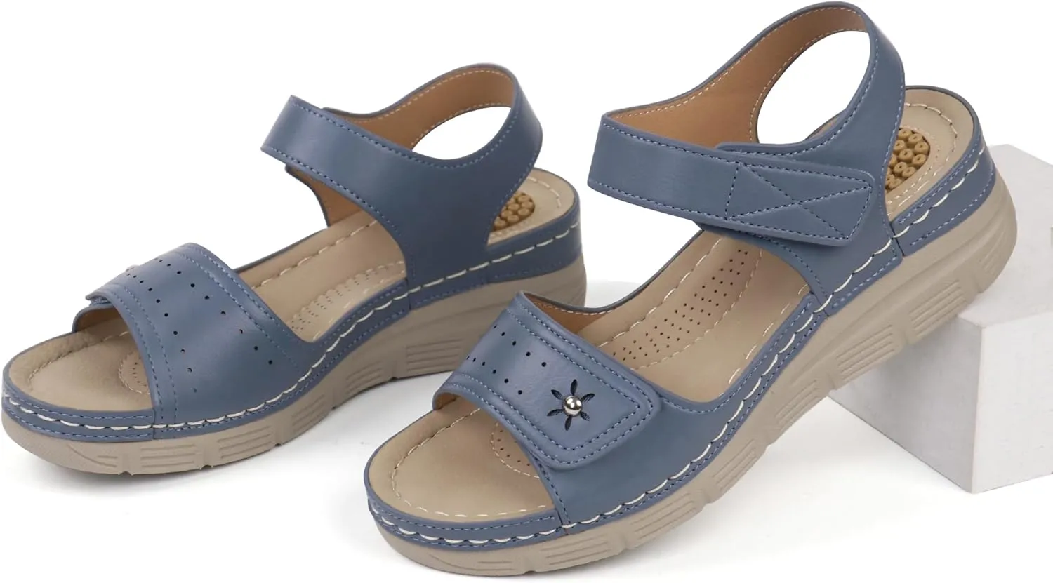 JABASIC Women Comfortable Sandals Orthotic Walking Sandals Orthopedic Arch Support Sandals