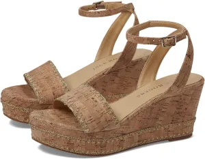 Jack Rogers Flagler Stitch Wedge Sandals for Women – Open Toe – Cork Upper – Stitching Detail – Rubber Outsole