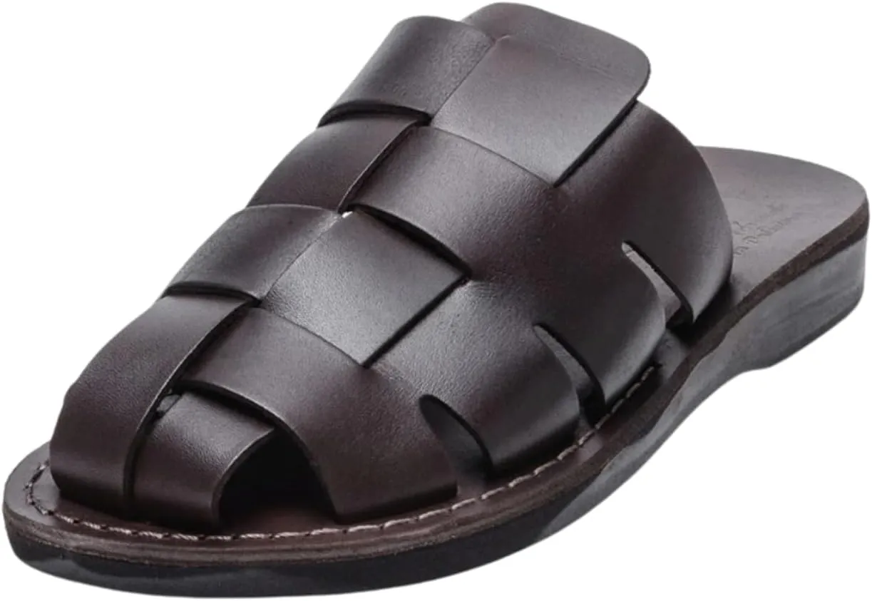 Jerusalem Sandals Sailor - Leather Braided Mule Slide - Men Sandals