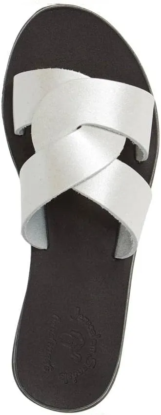 Jerusalem Sandals Womens Emily Black, Durable Handcrafted Real Leather Sandals, Women Sandal With Dual intertwined Straps Textured sole, Waterproof