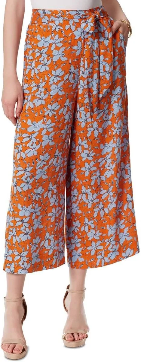Jessica Simpson Womens Koney Tie-Waist Floral Wide Leg Pants
