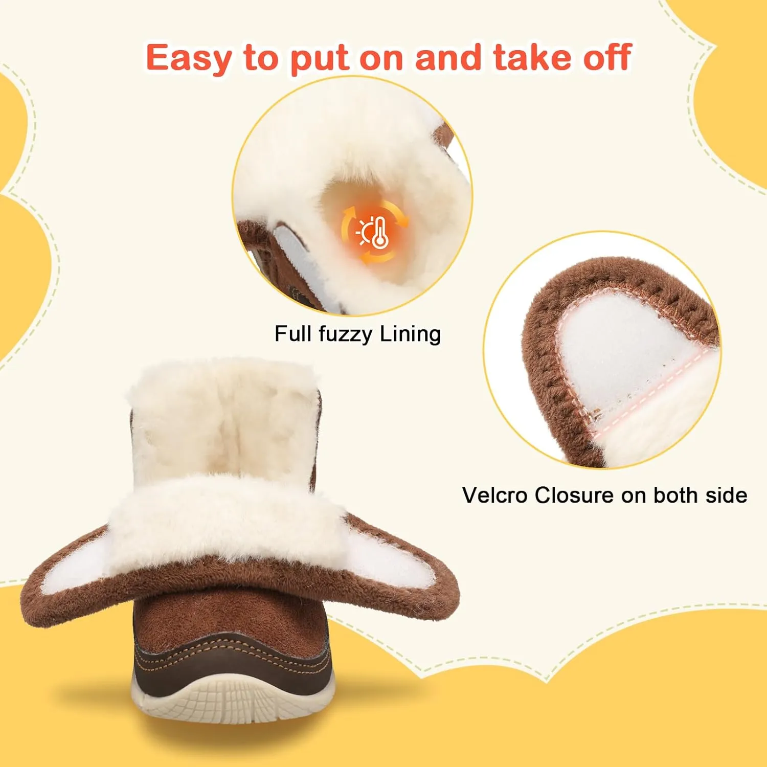 JIASUQI Baby Toddler Boots Warm Winter Boots Slippers for Toddler Boys Girls