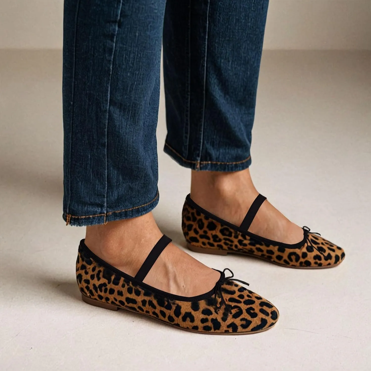 JORISTIMO Crystal Mesh Ballet Flats Stretch Band Snip Toe Ballerinas Flats Mary Jane