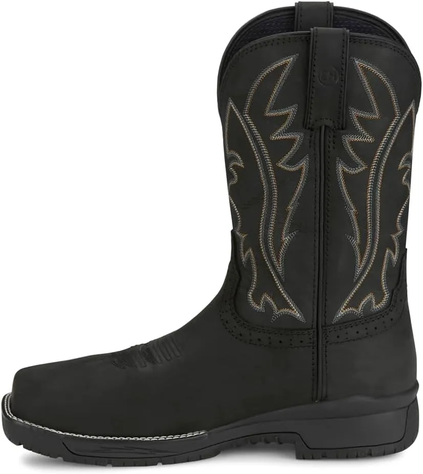 Justin NiTread 11” Composite Toe Boots for Men - Commander Collection - Square Toe Full-Grain Leather Men’s Work Boots with Comfort Footbed and Oil & Slip-Resistant Outsole