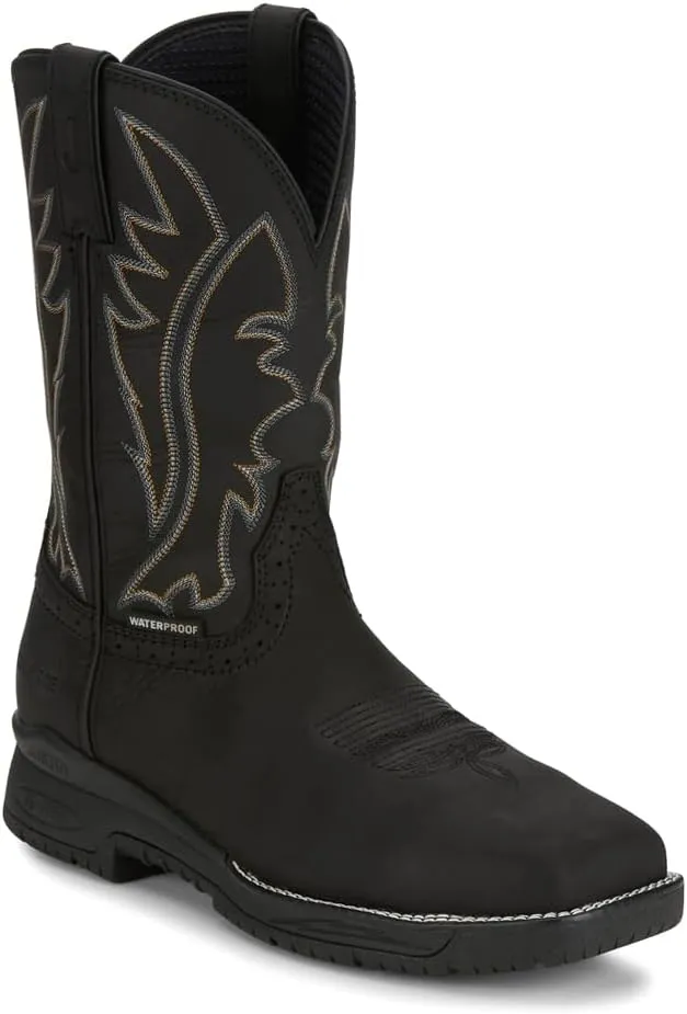 Justin NiTread 11” Composite Toe Boots for Men - Commander Collection - Square Toe Full-Grain Leather Men’s Work Boots with Comfort Footbed and Oil & Slip-Resistant Outsole