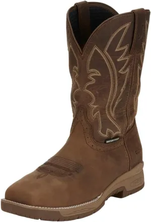 Justin NiTread 11” Composite Toe Boots for Men - Commander Collection - Square Toe Full-Grain Leather Men’s Work Boots with Comfort Footbed and Oil & Slip-Resistant Outsole