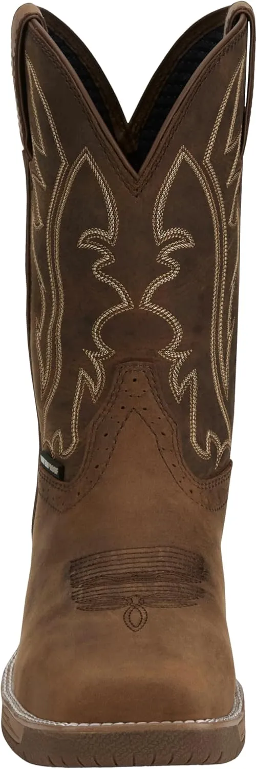 Justin NiTread 11” Composite Toe Boots for Men - Commander Collection - Square Toe Full-Grain Leather Men’s Work Boots with Comfort Footbed and Oil & Slip-Resistant Outsole