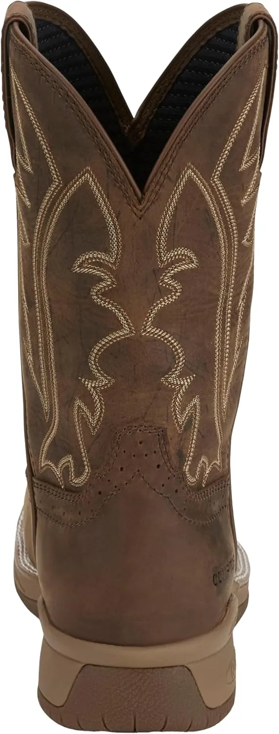 Justin NiTread 11” Composite Toe Boots for Men - Commander Collection - Square Toe Full-Grain Leather Men’s Work Boots with Comfort Footbed and Oil & Slip-Resistant Outsole