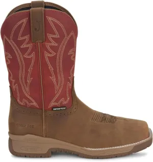 Justin NiTread 11” Composite Toe Boots for Men - Commander Collection - Square Toe Full-Grain Leather Men’s Work Boots with Comfort Footbed and Oil & Slip-Resistant Outsole
