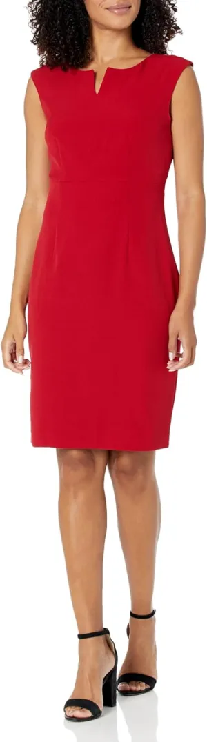Kasper Women's Sleevless Sheath Dress with Notch Neckline